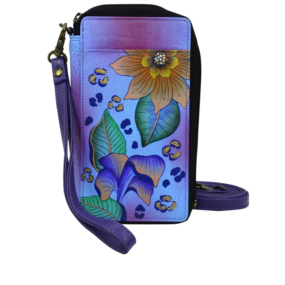 Anuschka Wallet phone case. Beautiful hand painted leather. Used 2 times